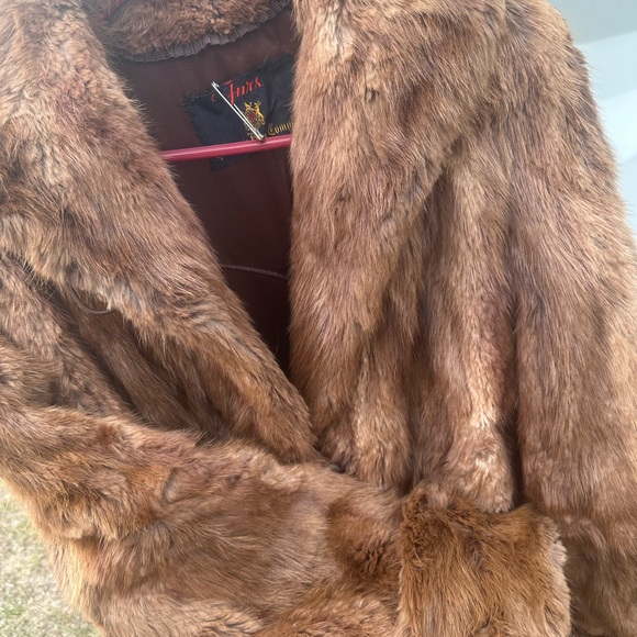 Brown real fur jacket - Picture 9 of 11